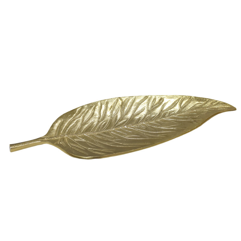 Bayou Breeze Jacklynne Aluminum Tray, Gold