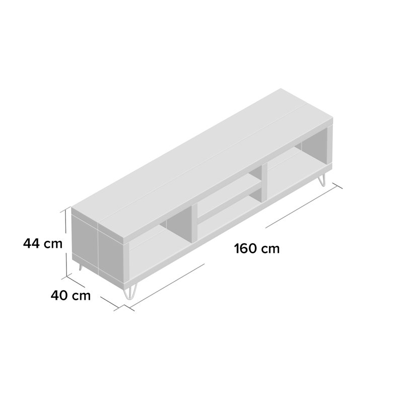 Didama Unfinished TV Stand for TVs up to 60", 44cm H x 160cm W x 40cm D