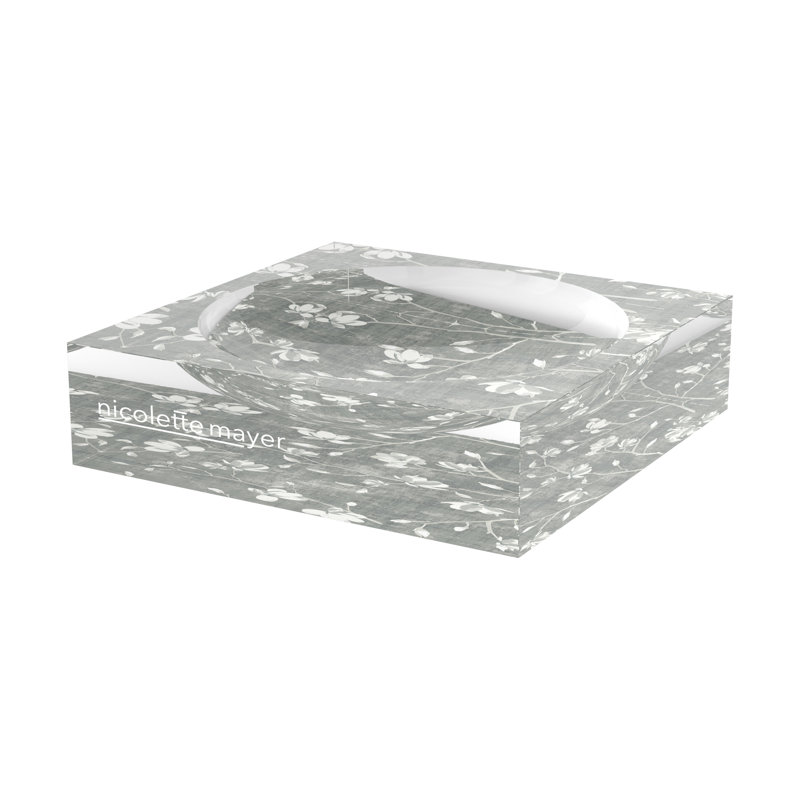 Bloom Acrylic Decorative Tray, 8"W x 8"D x 2"H