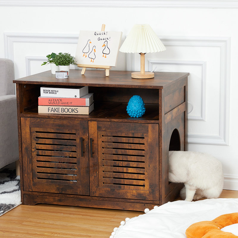 Enceinte de litière pour chat avec séparateur
