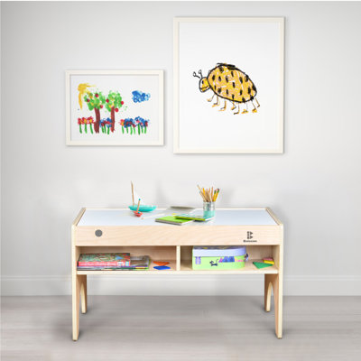 Kids 3-in-1 Wooden Art & Activity Table Playset Furniture with 4 Compartments for Storage for Preschool Toddler