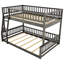 Lit double superposé au-dessus d'un grand lit double, gris - détachable pour une installation personnalisée offrant un soutien solide et un sommeil réparateur