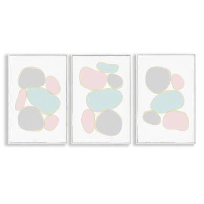  Ensemble de 3 giclées Pastel Stones par Martina Pavlova