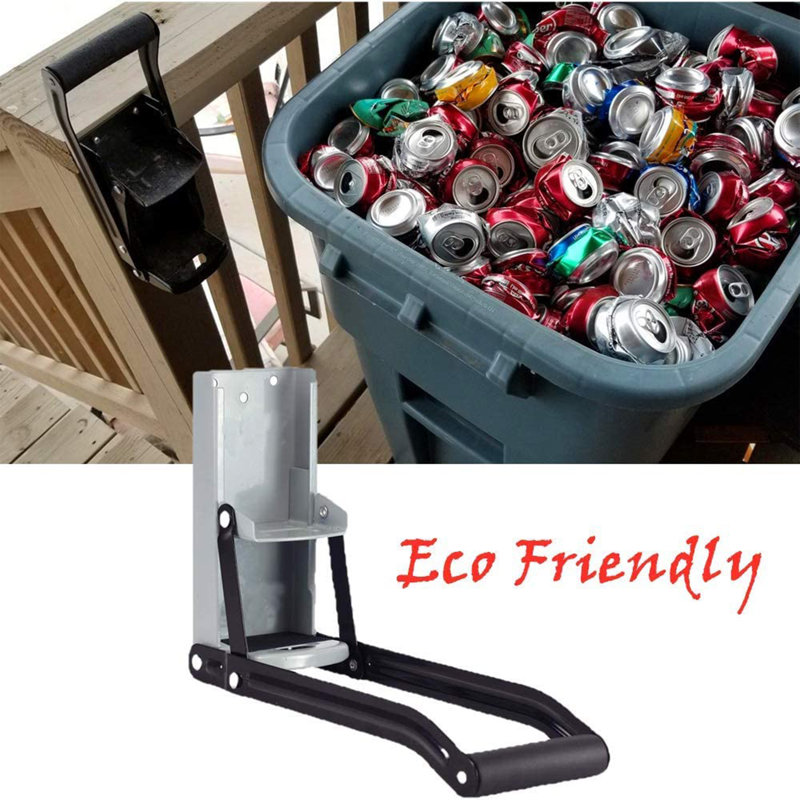 16 oz Broyeur / broyeur de canettes en métal, broyeur de canettes en aluminium à fixation murale robuste, outil de recyclage de broyeur pour Seltzer, boissons gazeuses, canettes de bière avec ouvre-bouteille