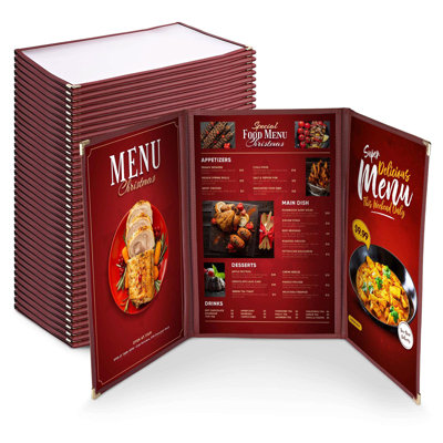 WeChef - Paquet de 30 couvercles de menu pour restaurant 8,5 x 14