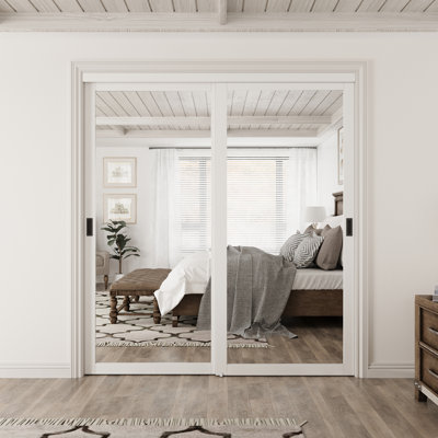 72 x 80" Height Mirror sliding closet door, For closet room With All hardware including