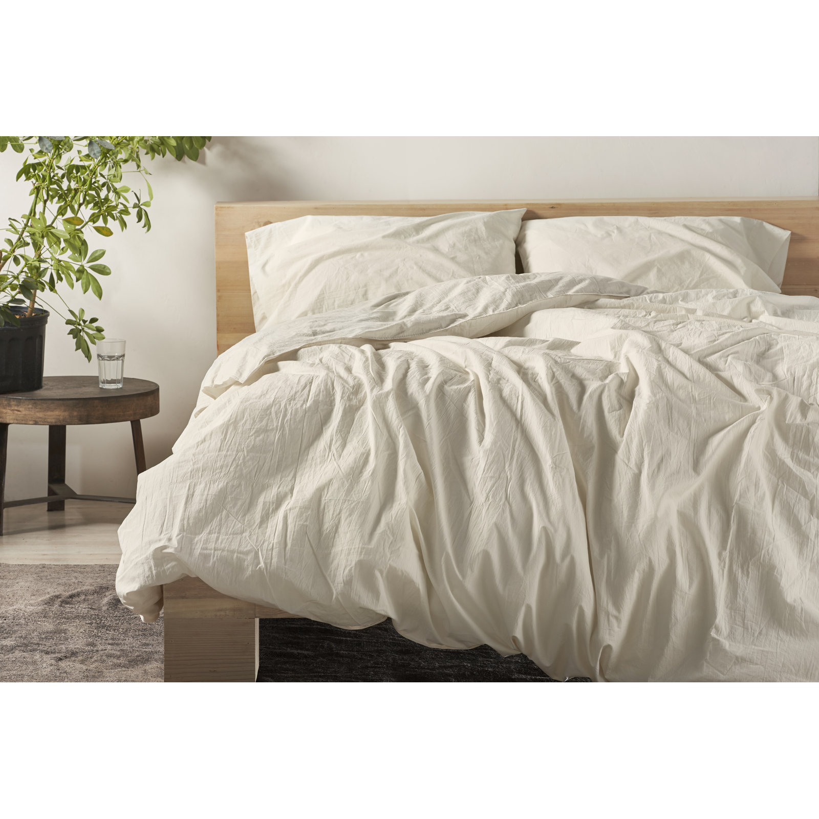 Organic Cotton Duvet Cover Set, King/Cal King Duvet Cover, Undyed