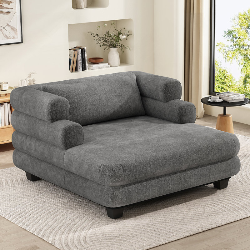 Chaise longue rembourrée avec accoudoirs pour le salon, la chambre à coucher