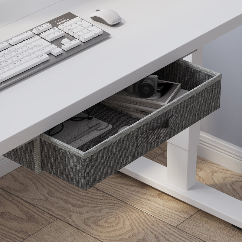 Bureau debout à hauteur réglable avec couche Lasherrie, H 49 po x l 55 po x P 30 po, Blanc