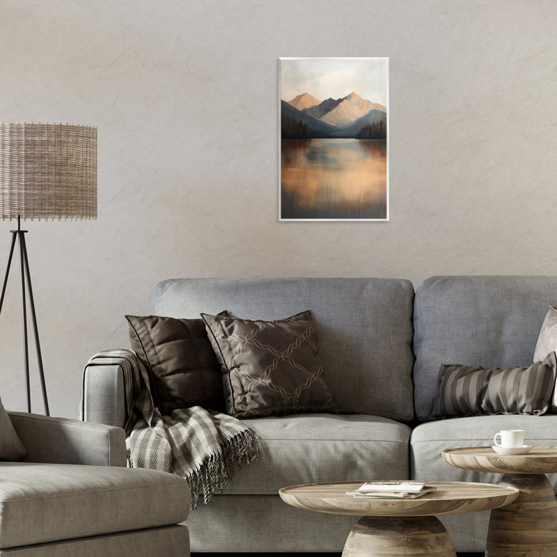 «Terracotta Reflection Moody Landscape», plaque murale par Petal Prints Design, H 15 po x l 10 po