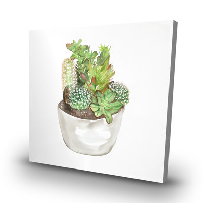 Cactus assortment in a pot - 32"x32" art on canvas