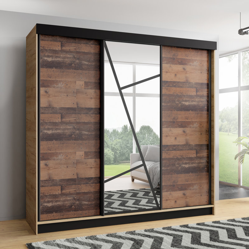 Annelijn 3 Door Wardrobe, 205cm H x 140cm W x 60cm D, Natural