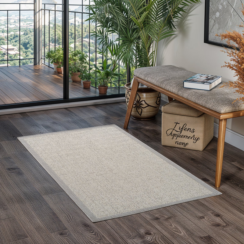 Durlston Indoor & Outdoor Boho Rug Ivory/Grey, Rectangle 80 x 150cm