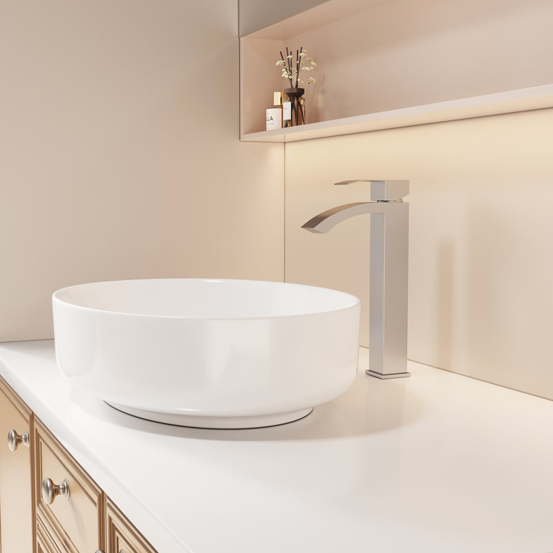 Robinet de lavabo de salle de bain 10,99 po Modern, Nickel brossé