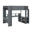 Lit mezzanine pleine grandeur avec bureau, tablettes, DEL et station de charge