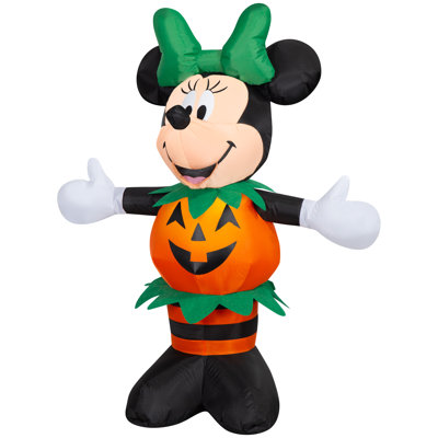 Airblown Minnie Dressed In Pumpkin Outfit Disney