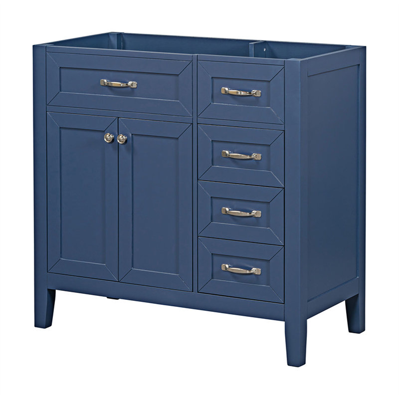 35.50'' Single Bathroom Vanity Base Only, Blue