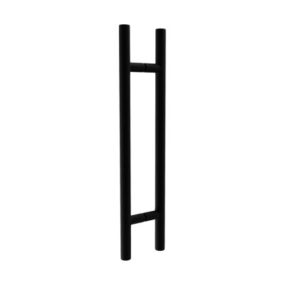 99CE6969E0144D0C9EC57849EDFB9468 Ladder Style Back-to-Back Pull Handle, 24" Length, 12" Mounting Centre To Centre, 3/8" To 3/4" Glazing Thickness, Polished Stainless Steel Finish