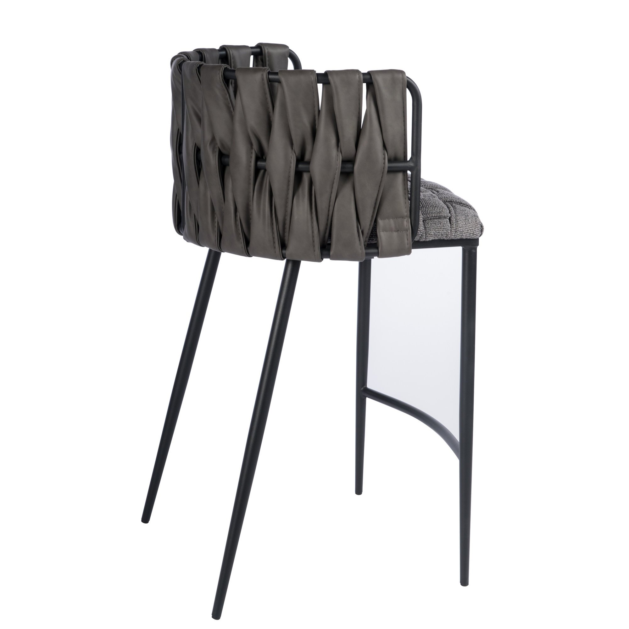Tyrone 27" Counter Stool, Dark Gray, Black
