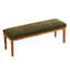 Banc de salle à manger rembourré avec pieds en bois massif pour table de salle à manger, siège en velours vert olive de l 52,8 po-1166012804