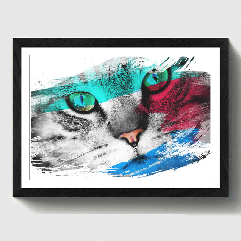 Green-Eyed Cat Framed Art - Framed Print