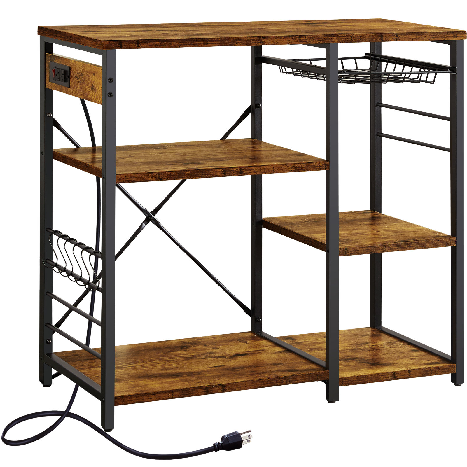 17 Stories 35.4” Bakers Coffee Bar Station Kitchen Storage Rack