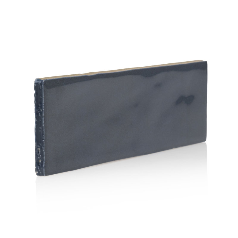 8'' W x 2.5'' L Porcelain Subway Singular Tile, Blue