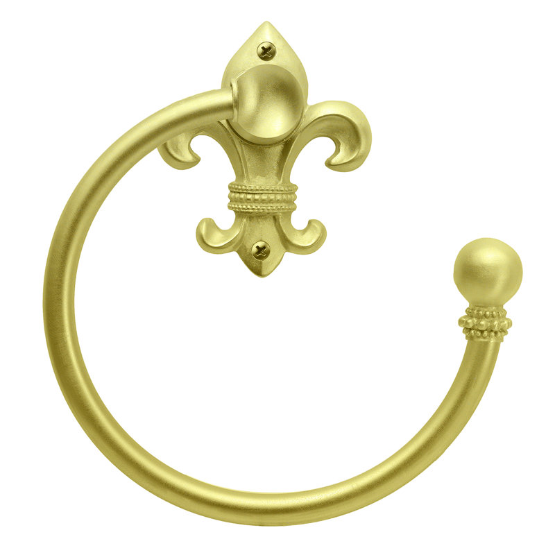 Charlemagne swing towel smooth ring rightin Satin, Silver