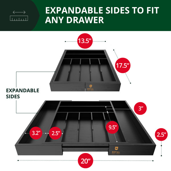 Royal Craft Wood Rangement de tiroir ajustable pour couverts et ustensiles  de cuisine et Commentaires - Wayfair Canada