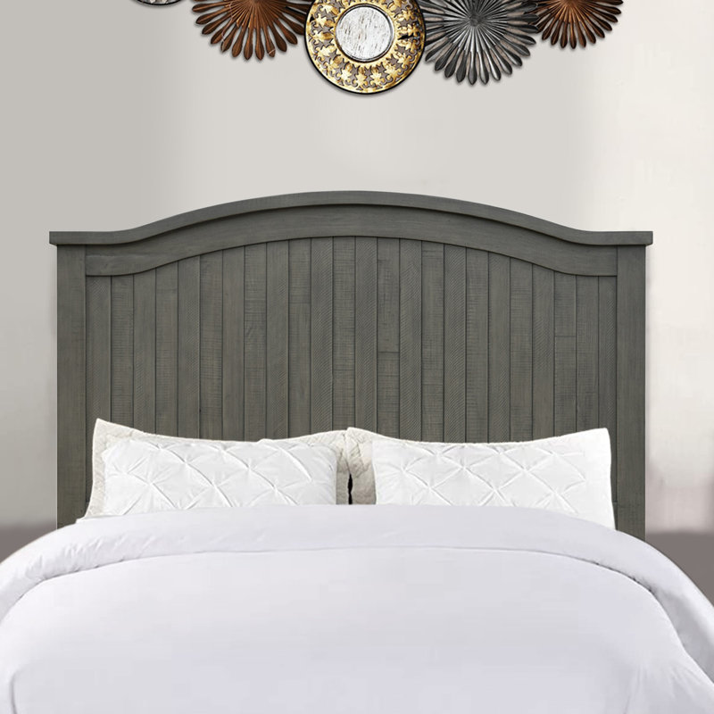 Epes Solid Wood Panel Headboard, Queen, Antique Ash