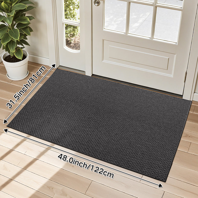 Non-Slip Mother's Day Indoor Doormat, 81cm W x 122cm L, Dark Grey