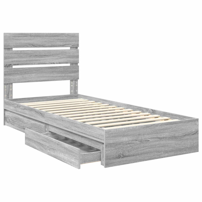 Bed, Single (3'), Grey Sonoma