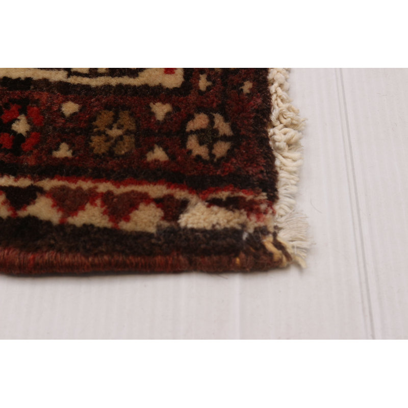 Tapis de couloir unique en laine 3 pi 7 po x 10 pi 1 po années 1990 Heahter