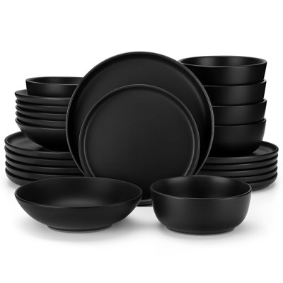 PLA 24 Piece Porcelain Dinnerware Set, Service For 6