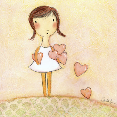 With All My Hearts by Carla Sonheim - Wrapped Canvas Painting