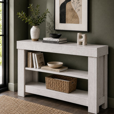 46" Console Table Farmhouse With 3-Tier Storage