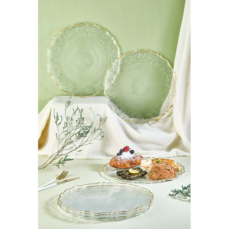 Elegant 6-Piece Plate Set, 11.0 inches, 100% Glass, Transparent | Perfect for Dinner Parties & Everyday Use, Durable & Stylish Design | Ideal for Serving Appetizers, Main Courses, & Desserts