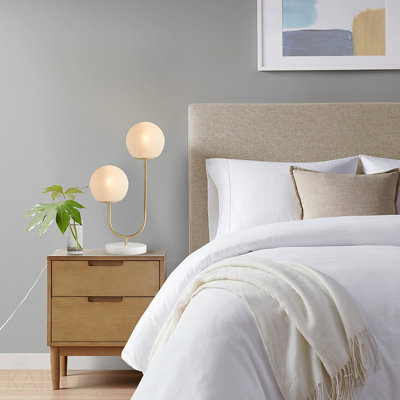 Metal 2-Light Globe Table Lamp