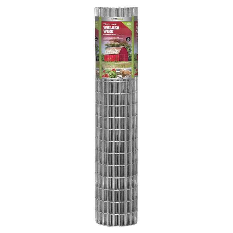 Clôture métallique soudée, Argent, H 2 pi x l 25 pi