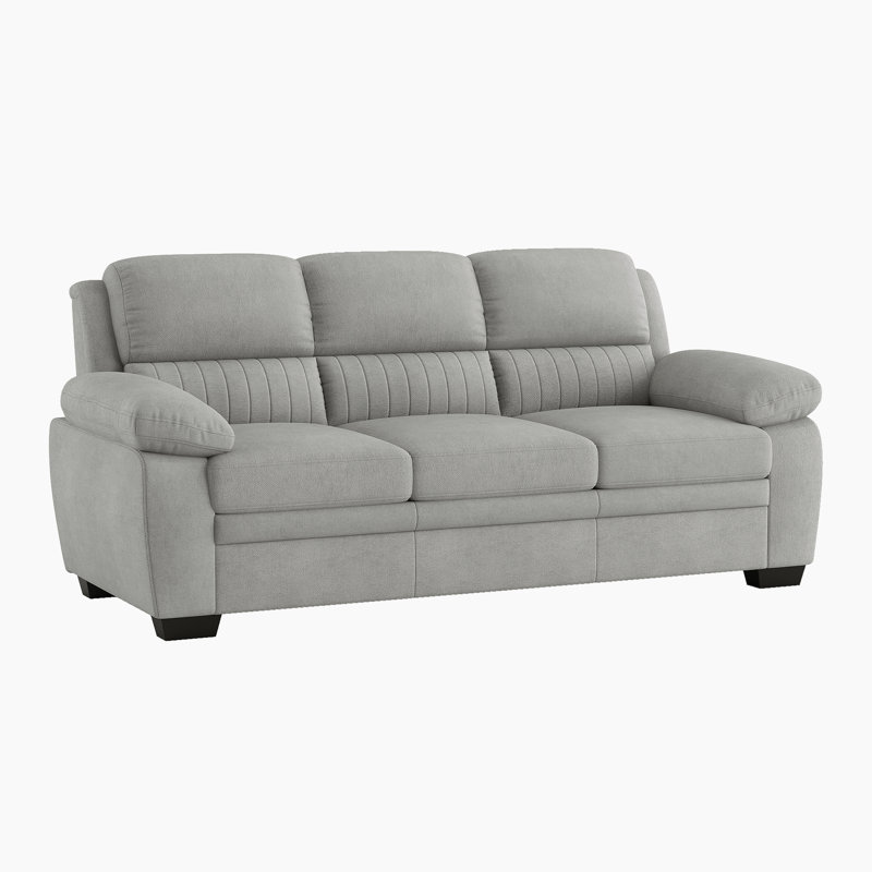 Mellitz 80'' Pillow Top Arm Fabric Upholstered Sofa, Light Gray 100% Polyester