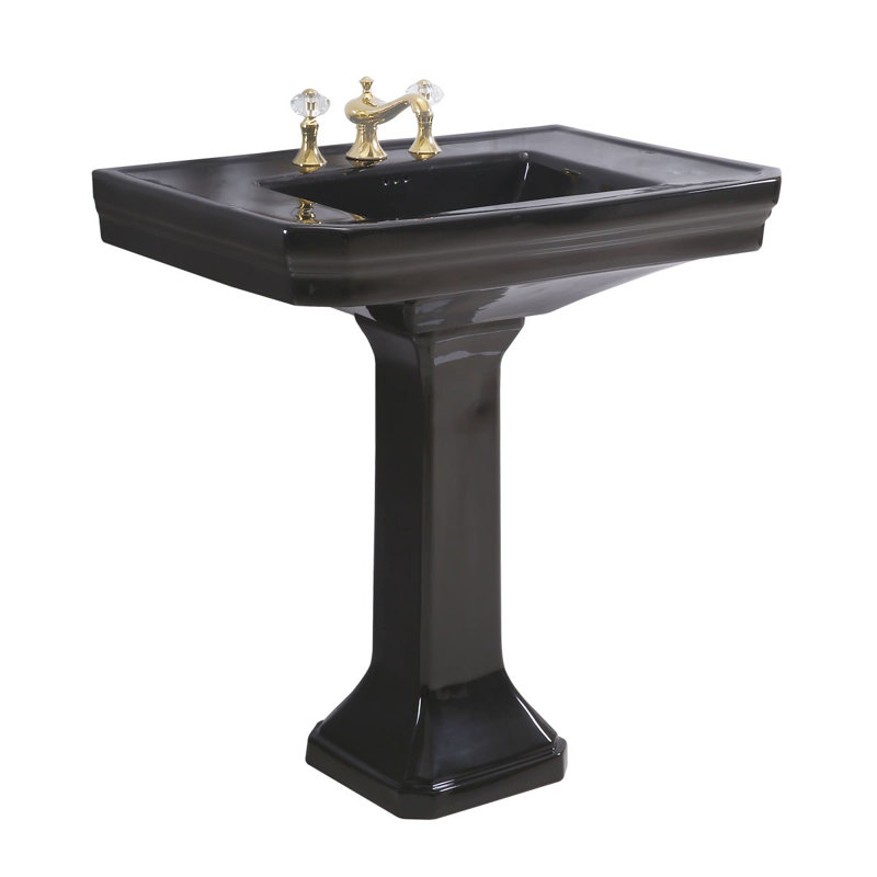 The Renovators Supply Inc. 22'' Gloss Black Vitreous China Rectangular Bathroom Sink with Overflow