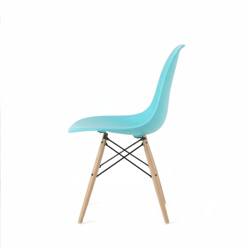Chaise en plastique Neveyah, Bleu océan