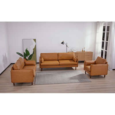 Reachel 3 - Piece Faux Leather Living Room Set