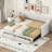 Twin XL to King Size Upholstered Daybed with Two Drawers-1895367294