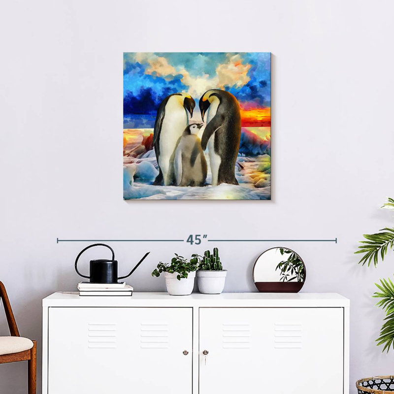Crowle Penguin Family, 24" H x 24" W