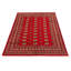 Tapis unique en laine noué à la main Bokhara rouge de 5 pi 7 po x 8 pi 3 po Peshawar