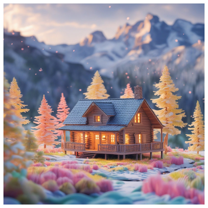 Cozy Cabin In Mountains Double Sided Throw Pillows, 20 x 20 inches
