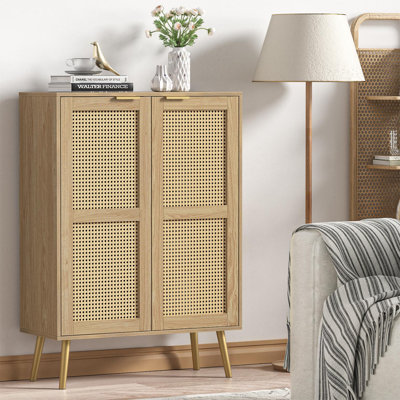 Alki 44" H Tall Accent Cabinet  with 3 Adjustable Shelves