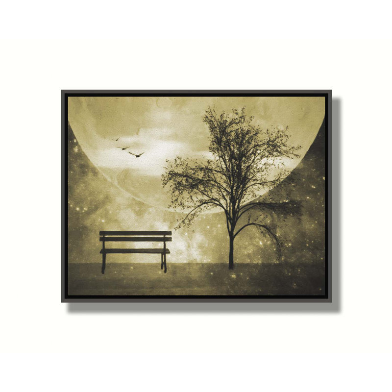 On a Moonlit Night par Hal Halli. Toile giclée sur toile, H 40,5 po x l 50,5 po, Impression encadrée sans passe-partout, Noir