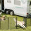 Parc pour chien pliable en métal robuste sans porte (ensemble de 4)-110976128-111152159